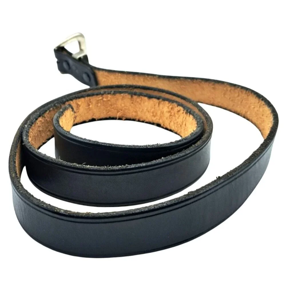Vintage Orcas Leatherworks Black‎ Leather Belt Size 48 Embossed Orca Snap
